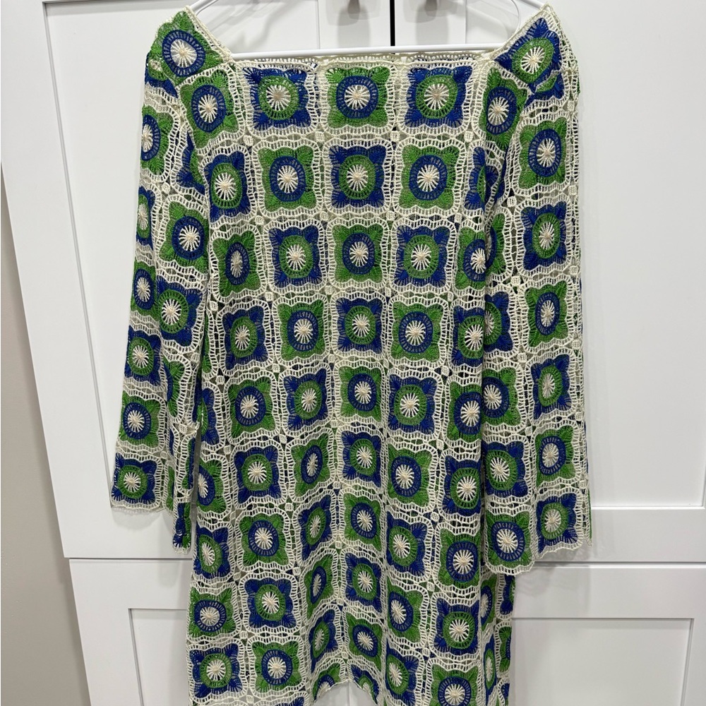 Chelsea & Violet Multicolor Crochet Long Sleeve Dress